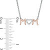 Thumbnail Image 2 of 0.04 CT. T.W. Diamond Heart "MOM" Necklace in Sterling Silver and 10K Rose Gold