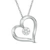 Thumbnail Image 0 of 0.085 CT. T.W. Composite Diamond Twist Heart Pendant in Sterling Silver