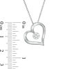 Thumbnail Image 2 of 0.085 CT. T.W. Composite Diamond Twist Heart Pendant in Sterling Silver