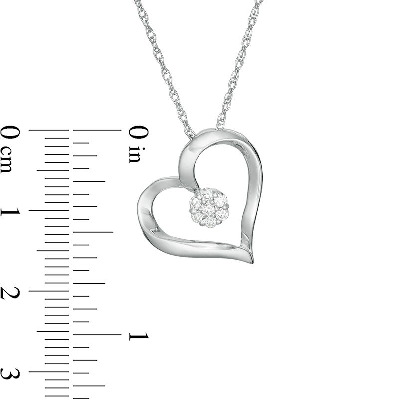 0.085 CT. T.W. Composite Diamond Twist Heart Pendant in Sterling Silver