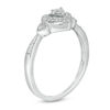 Thumbnail Image 2 of 0.085 CT. T.W. Diamond Heart Frame Heart-Sides Promise Ring in Sterling Silver