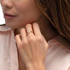 Thumbnail Image 1 of 0.116 CT. T.W. Composite Diamond Heart Frame Split Shank Promise Ring in 10K Gold