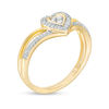 Thumbnail Image 2 of 0.116 CT. T.W. Composite Diamond Heart Frame Split Shank Promise Ring in 10K Gold