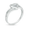 0.145 CT. T.W. Composite Diamond Heart Frame Bypass Promise Ring in Sterling Silver