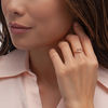 Thumbnail Image 1 of 0.04 CT. T.W. Diamond Interlocking Hearts Ring in 10K Rose Gold