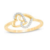 Thumbnail Image 0 of 0.04 CT. T.W. Diamond Interlocking Hearts Ring in 10K Gold