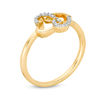 Thumbnail Image 2 of 0.04 CT. T.W. Diamond Interlocking Hearts Ring in 10K Gold