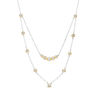 Thumbnail Image 1 of 0.09 CT. T.W. Diamond Bezel-Set Layered Necklace in 10K Gold and Sterling Silver - 20"