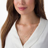 Thumbnail Image 2 of 0.09 CT. T.W. Diamond Bezel-Set Layered Necklace in 10K Gold and Sterling Silver - 20"