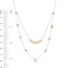 Thumbnail Image 2 of 0.09 CT. T.W. Diamond Bezel-Set Layered Necklace in 10K Gold and Sterling Silver - 20"