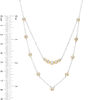 Thumbnail Image 3 of 0.09 CT. T.W. Diamond Bezel-Set Layered Necklace in 10K Gold and Sterling Silver - 20"