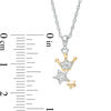 Thumbnail Image 3 of 0.04 CT. T.W. Diamond Crown and Star Pendant in Sterling Silver and 10K Gold