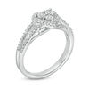 Thumbnail Image 3 of 0.04 CT. T.W. Composite Diamond Heart Frame Split Shank Ring in Sterling Silver