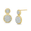 Thumbnail Image 0 of 0.23 CT. T.W. Diamond Sunflower Drop Earrings in 10K Gold