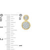 Thumbnail Image 1 of 0.23 CT. T.W. Diamond Sunflower Drop Earrings in 10K Gold