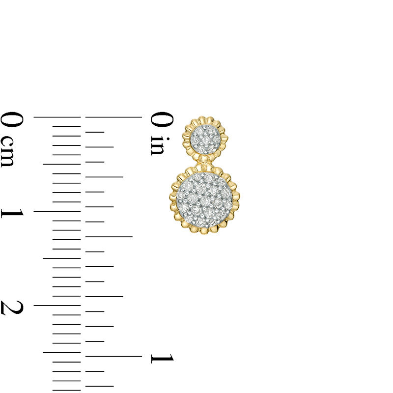 0.23 CT. T.W. Diamond Sunflower Drop Earrings in 10K Gold
