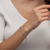 Thumbnail Image 1 of Diamond Accent Paper Clip and Clover Bolo Bracelet in Sterling Silver - 9.5"