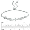 Thumbnail Image 2 of Diamond Accent Paper Clip and Clover Bolo Bracelet in Sterling Silver - 9.5"