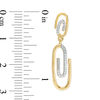 0.066 CT. T.W Diamond Paper Clip Drop Earrings in Sterling Silver with 14K Gold Plate
