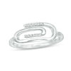 Thumbnail Image 1 of Diamond Accent Sideways Paper Clip Ring in Sterling Silver