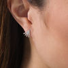 Thumbnail Image 1 of 0.25 CT. T.W. Diamond Fan J-Hoop Earrings in 10K White Gold