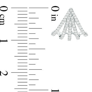 0.25 CT. T.W. Diamond Fan J-Hoop Earrings in 10K White Gold
