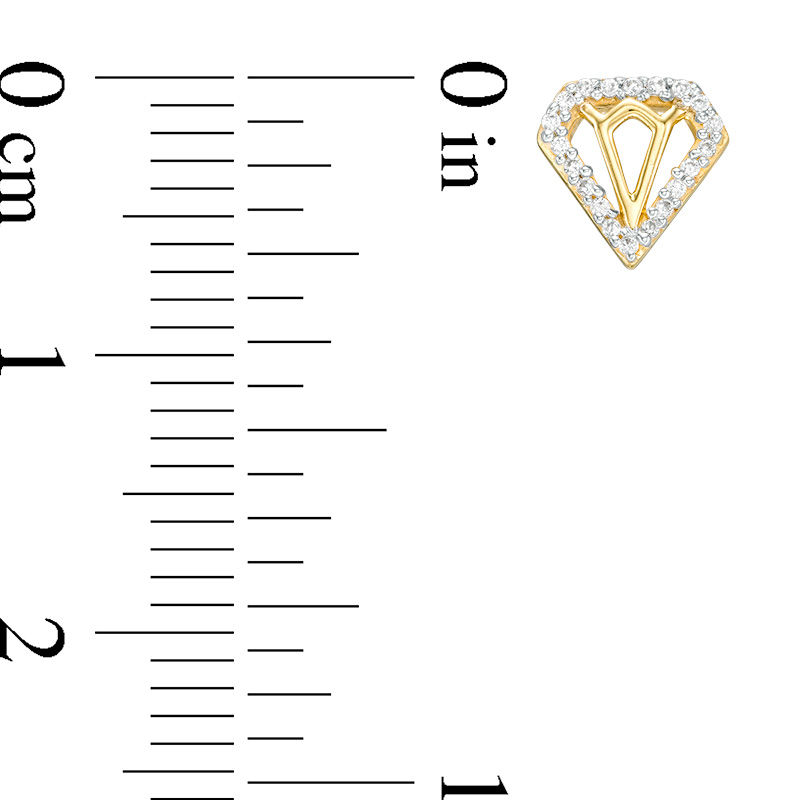 Main Image 3 of 0.07 CT. T.W. Diamond Geometric Diamond-Shaped Stud Earrings in 10K Gold