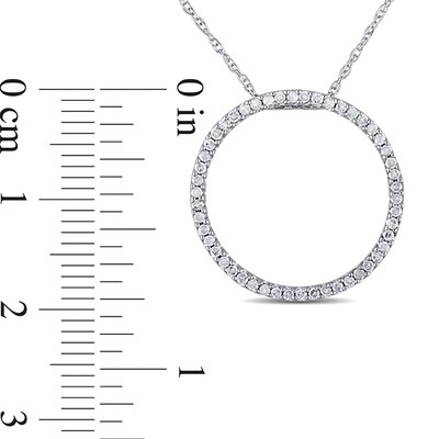 CT. T.W. Diamond Open Circle Pendant in 10K White Gold