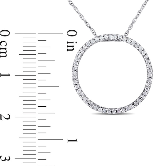 CT. T.W. Diamond Open Circle Pendant in 10K White Gold