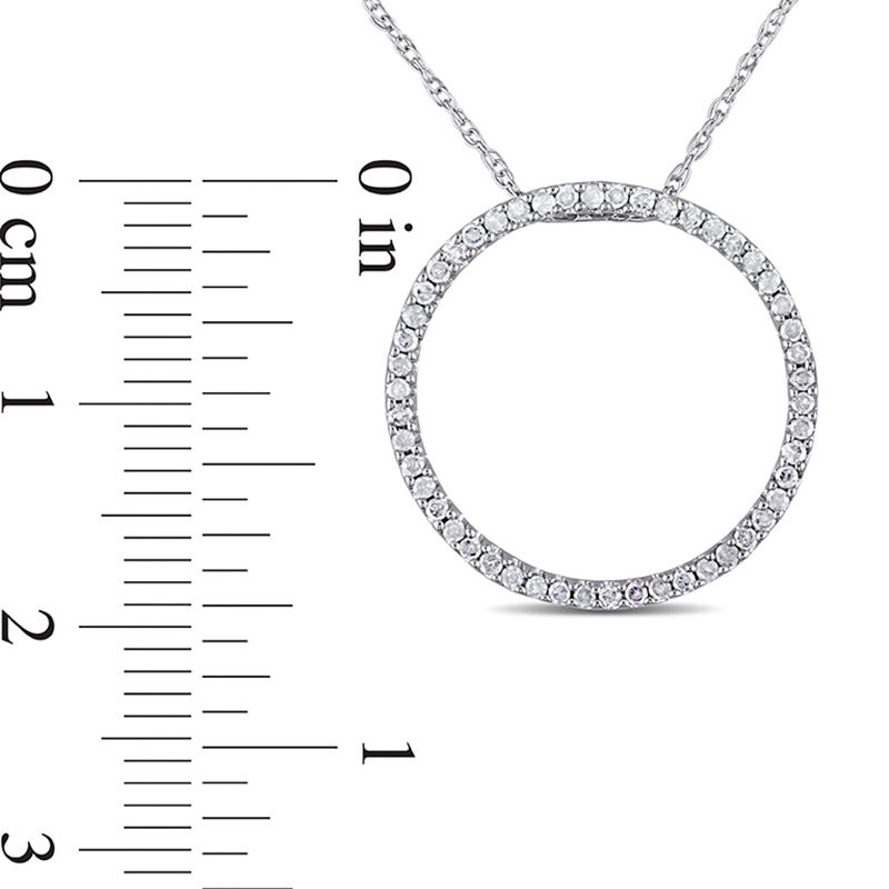 CT. T.W. Diamond Open Circle Pendant in 10K White Gold