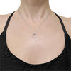 Thumbnail Image 2 of 0.12 CT. T.W. Diamond Open Circle Pendant in 10K White Gold - 17"