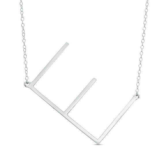 Large Tilted Uppercase Initial Necklace 1 Initial Peoples
