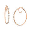 Thumbnail Image 1 of 0.29 CT. T.W. Diamond Marquise Hoop Earrings in 10K Rose Gold