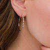 Thumbnail Image 2 of 0.29 CT. T.W. Diamond Marquise Hoop Earrings in 10K Rose Gold