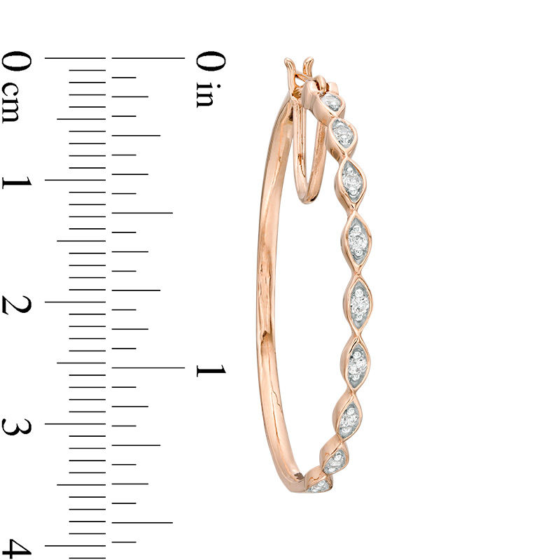 Main Image 3 of 0.29 CT. T.W. Diamond Marquise Hoop Earrings in 10K Rose Gold