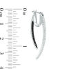 Thumbnail Image 2 of 0.45 CT. T.W. Enhanced Black and White Diamond Tapered Curve Front/Back Earrings in Sterling Silver