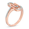 Thumbnail Image 2 of Diamond Accent Paper Clip Ring in Sterling Silver with 14K Rose Gold Plate