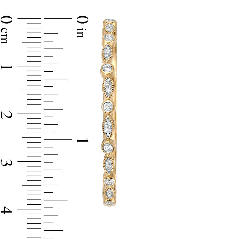 Main Image 3 of 0.37 CT. T.W. Diamond Alternating Geometric Hoop Earrings in 10K Gold