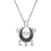 Thumbnail Image 0 of Unstoppable Love™ 0.04 CT. T.W. Enhanced Black and White Diamond Turtle Pendant in Sterling Silver