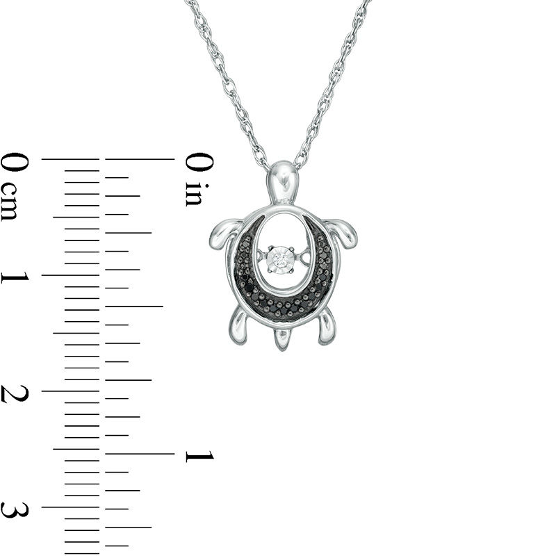 Unstoppable Love™ 0.04 CT. T.W. Enhanced Black and White Diamond Turtle Pendant in Sterling Silver