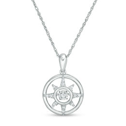 Unstoppable Love™ 0.04 CT. T.W. Diamond Compass Pendant in Sterling Silver