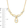 Thumbnail Image 2 of Unstoppable Love™ 0.146 CT. T.W. Diamond Twist Necklace in 10K Gold - 16.5"