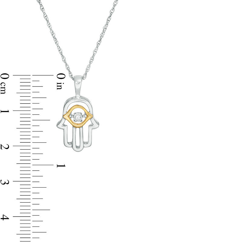 Main Image 3 of Unstoppable Love™ Diamond Accent Hamsa Pendant in Sterling Silver and 10K Gold