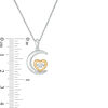 Thumbnail Image 2 of Unstoppable Love™ Diamond Accent Crescent Moon with Heart Pendant in Sterling Silver and 10K Gold