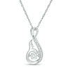 Thumbnail Image 1 of Unstoppable Love™ 0.04 CT. T.W. Diamond Whale Tail Pendant in Sterling Silver