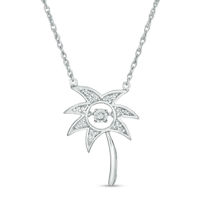 Unstoppable Love™ 0.04 CT. T.W. Diamond Palm Tree Pendant in Sterling Silver