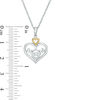 Thumbnail Image 2 of Unstoppable Love™ Diamond Accent Double Heart "MOM" Pendant in Sterling Silver and 10K Gold
