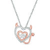 Thumbnail Image 0 of Unstoppable Love™ 0.09 CT. T.W. Diamond Devil Heart Outline in Sterling Silver and 10K Rose Gold