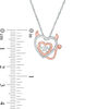 Thumbnail Image 2 of Unstoppable Love™ 0.09 CT. T.W. Diamond Devil Heart Outline in Sterling Silver and 10K Rose Gold