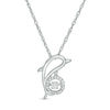 Thumbnail Image 0 of Unstoppable Love™ 0.04 CT. T.W. Diamond Dolphin Outline Pendant in Sterling Silver